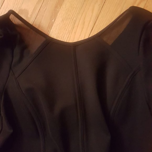 Ann Taylor Black short dress with sheer shoulders - Picture 3 of 9